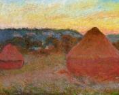 克劳德 莫奈 : Grainstacks at the End of the Day